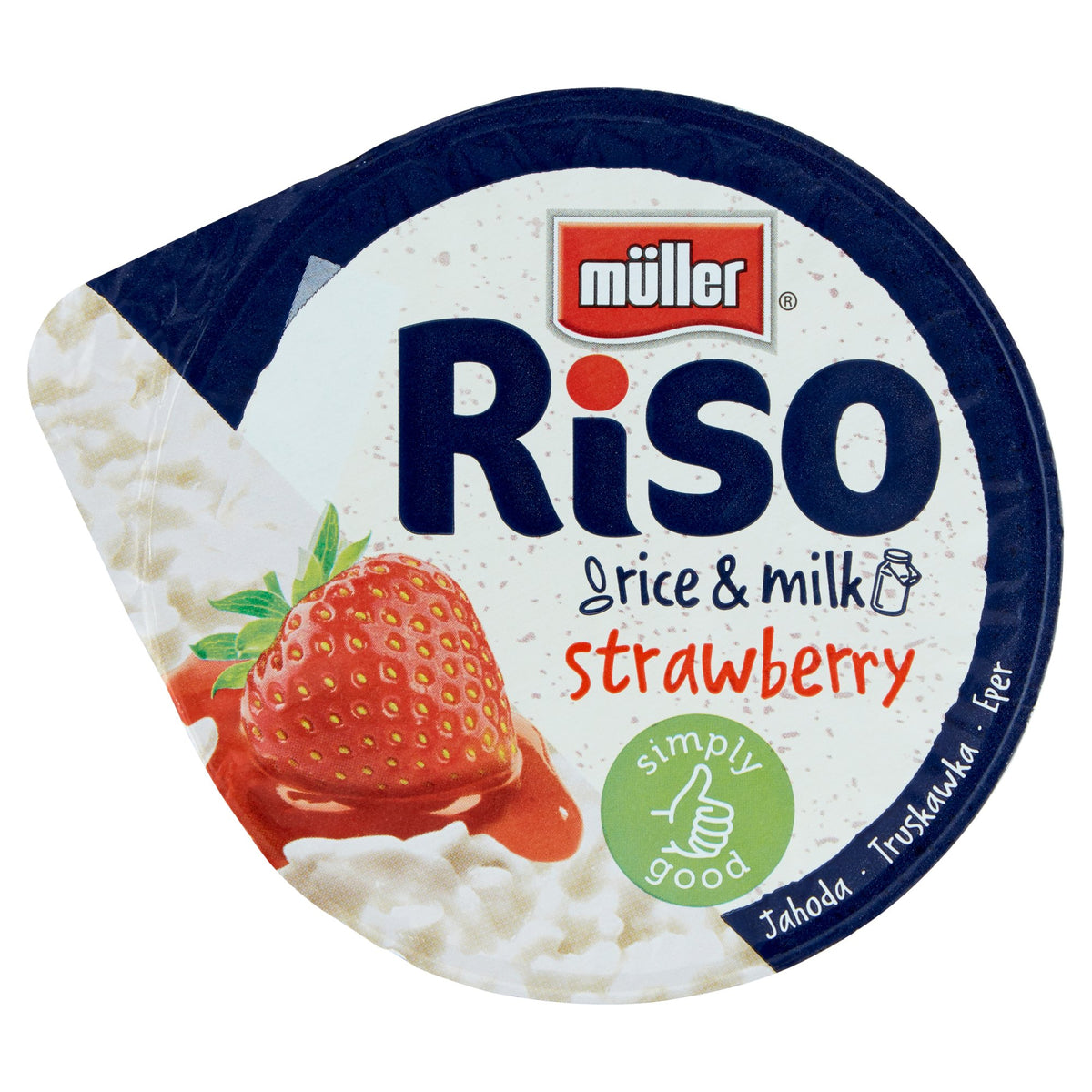 Müller Riso Tejberizs desszert epres