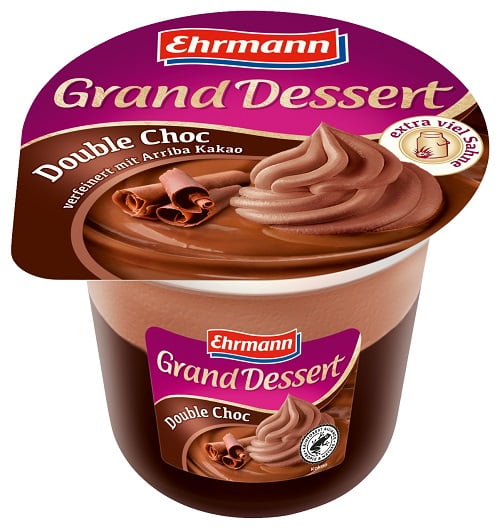 Ehrmann Grand desszert dupla csokoládés puding tejszínhabbal